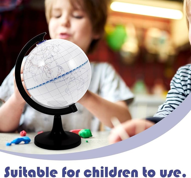 DIY Erasable Globe Coloring Kit 14.2cm Educational Craft for Adults Geography Learning - Image 3